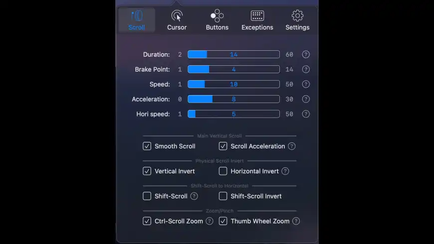 BetterMouse screenshot 2
