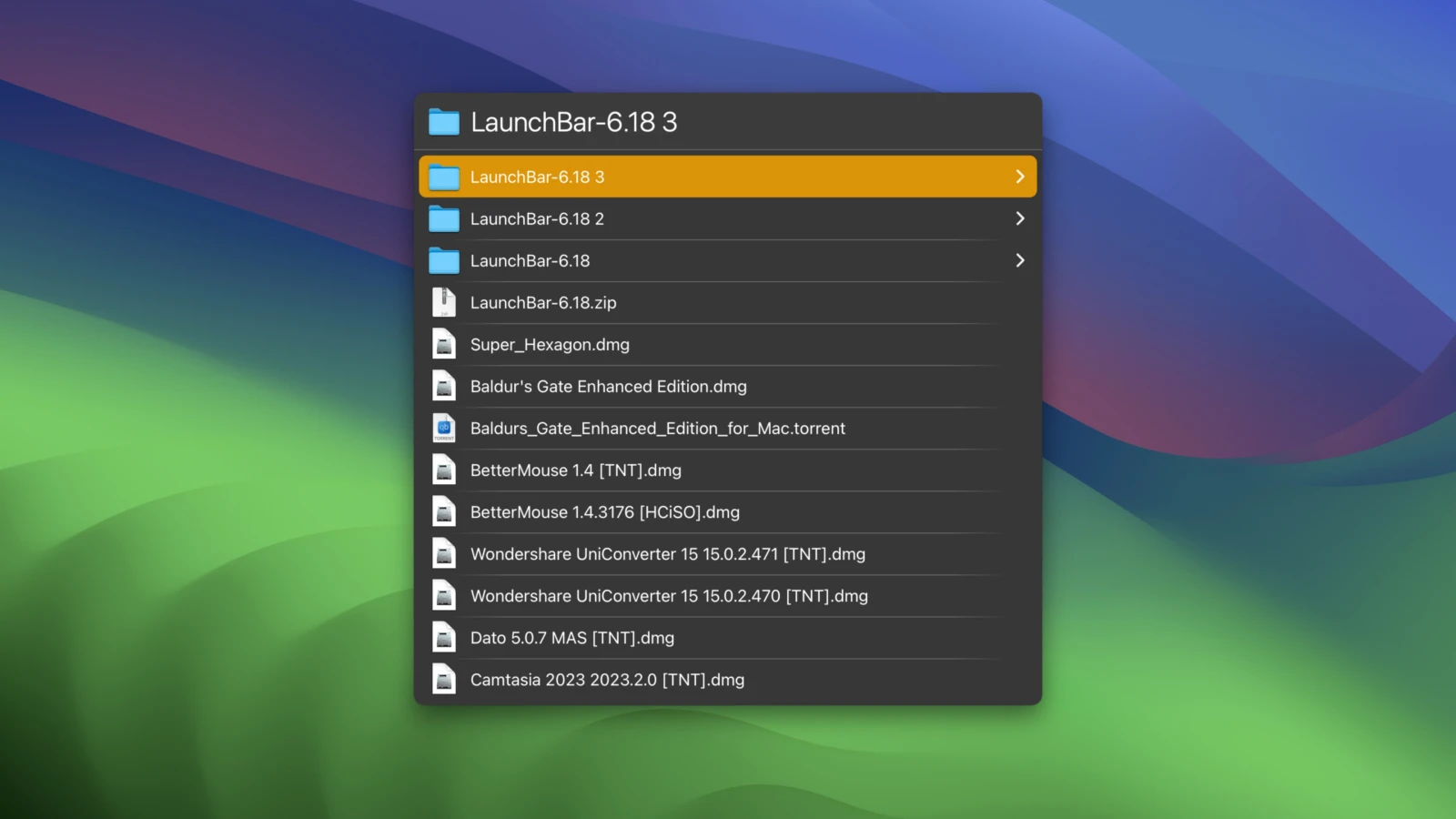 LaunchBar screenshot 1