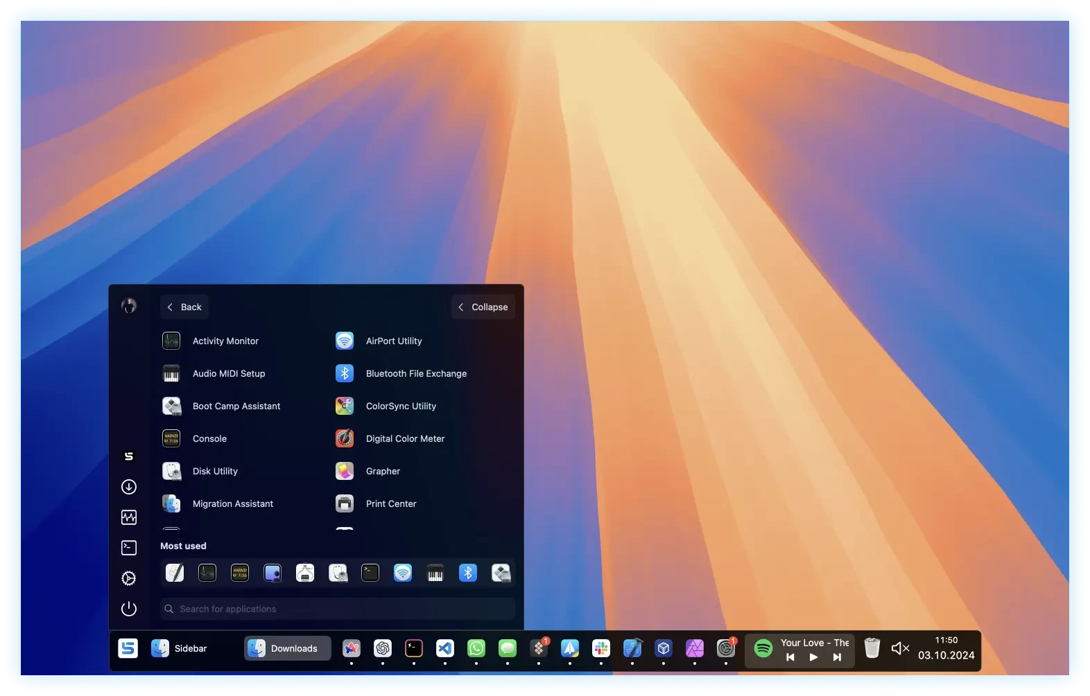 Sidebar screenshot 2