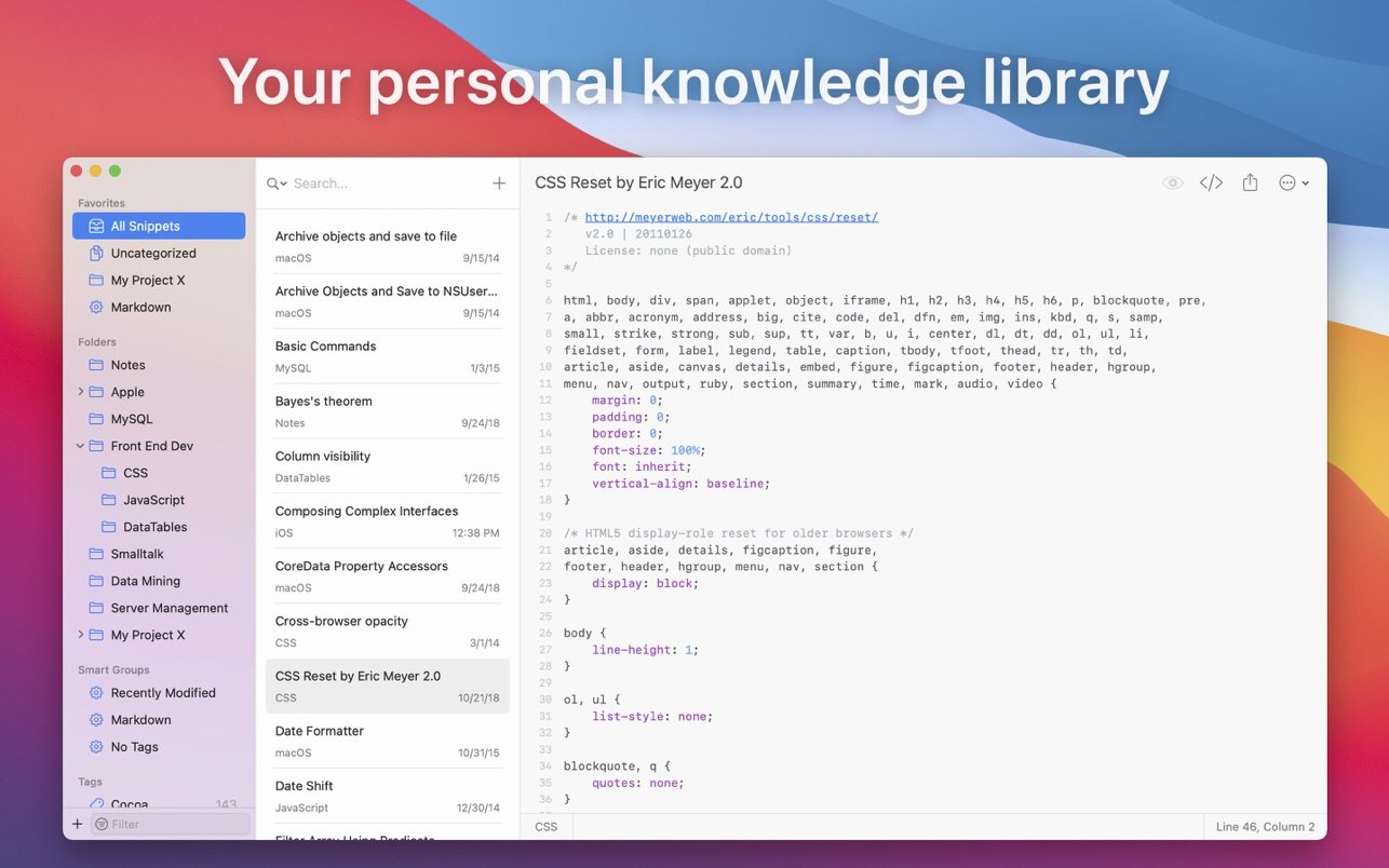 SnippetsLab screenshot 1
