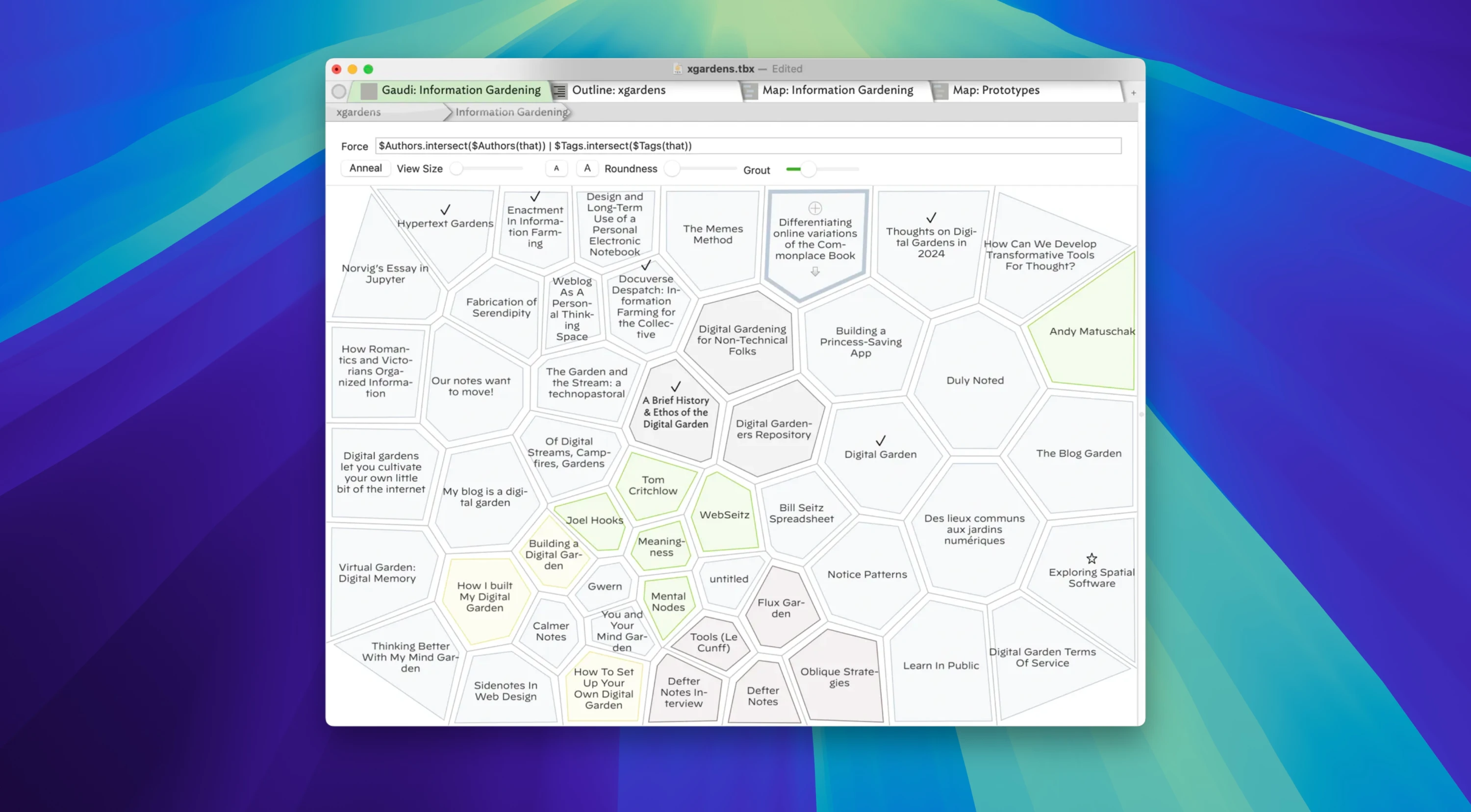 Tinderbox screenshot 1